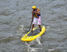 Man on stand up paddle board